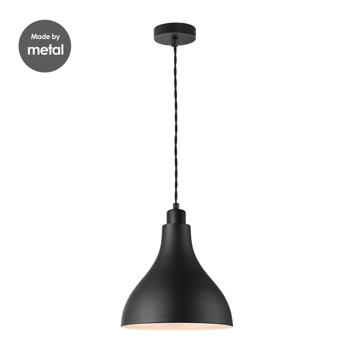 Home Sweet Home Lampshade Stratis round black - W:25xD:25xH:26cm