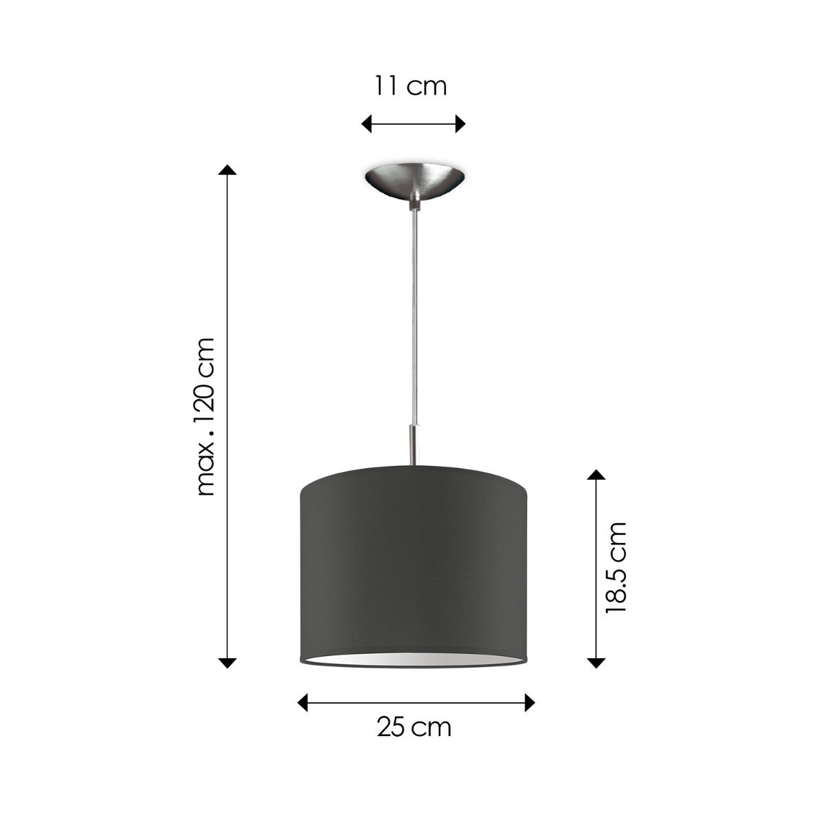 Home Sweet Home hanging lamp Tube Deluxe, E27, anthracite, 25cm