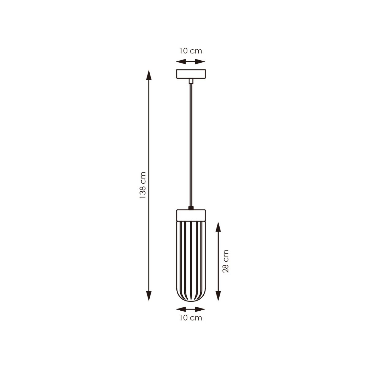 Home Sweet Home Hanging lamp Capri - smoked glass - 10x10x138cm