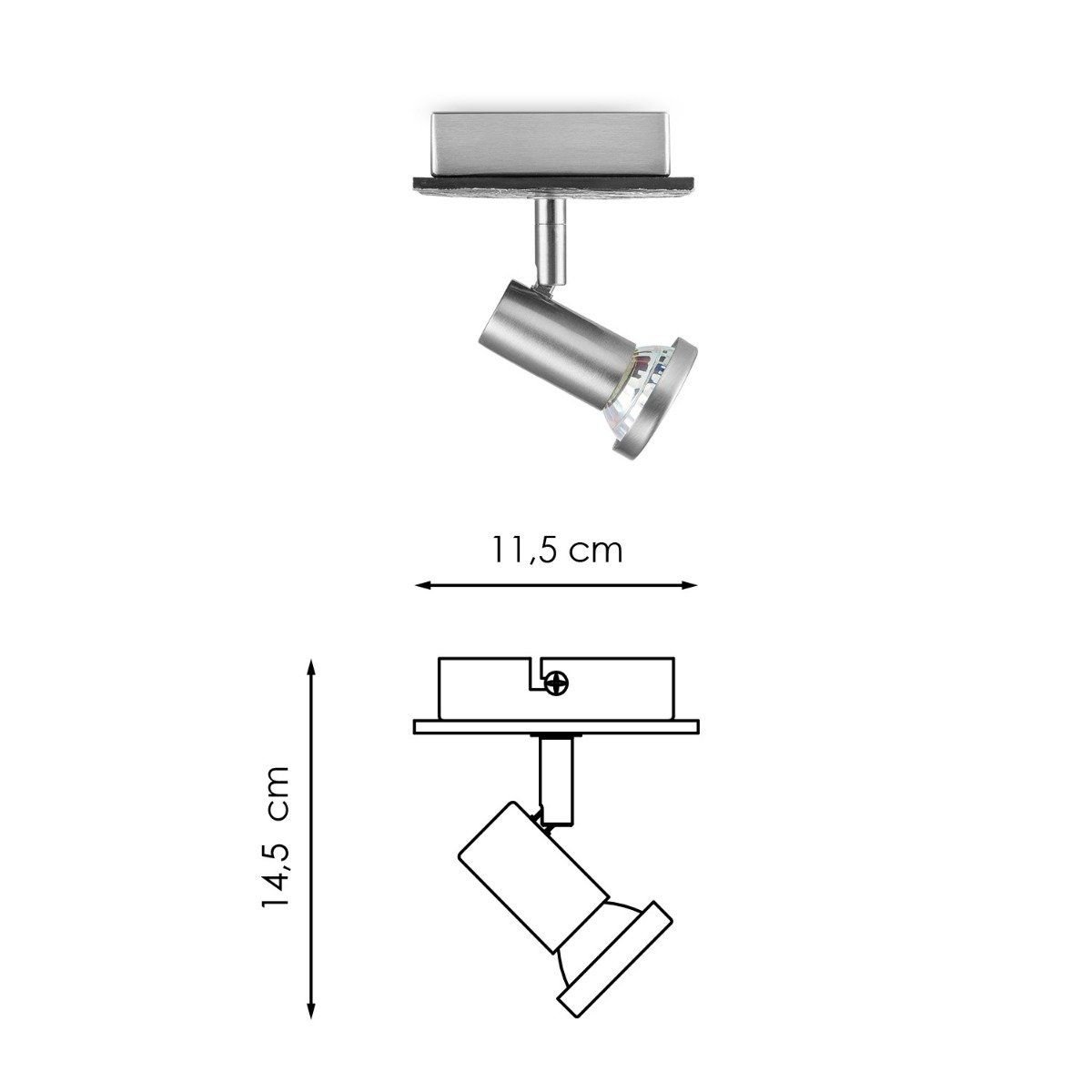 Home Sweet Home LED Wall Spot Stone - dimmable - brushed steel