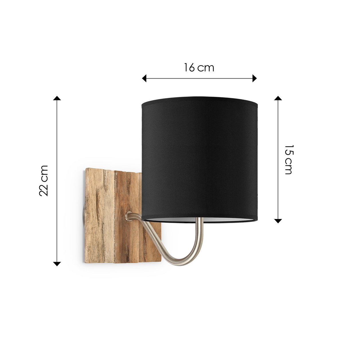 Home Sweet Home Wall Lamp - Drift E27 Lampshade black 16cm