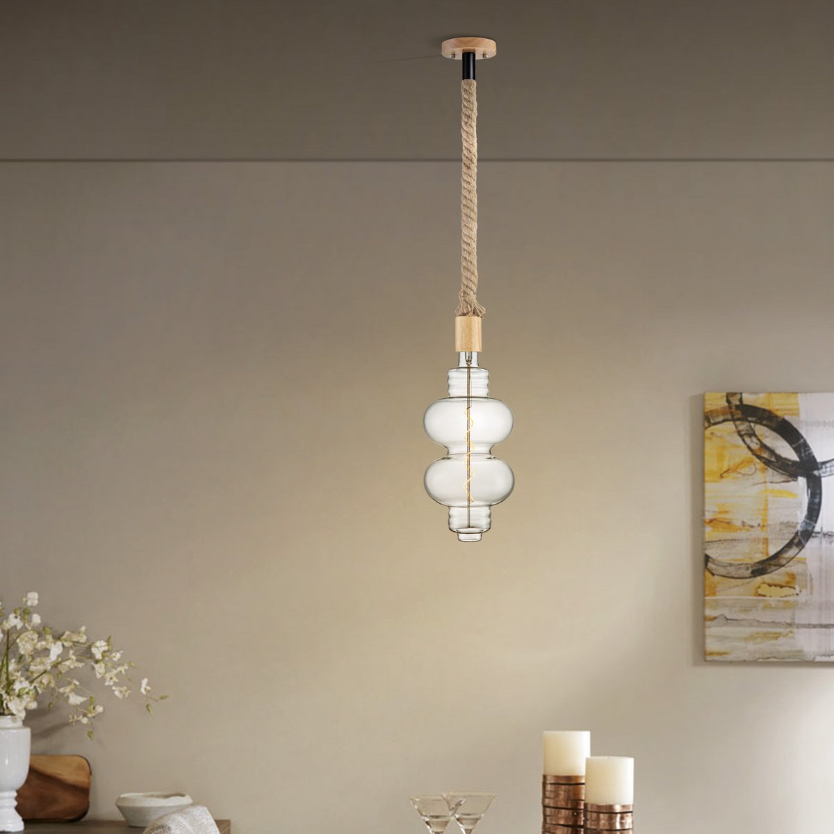 Home Sweet Home hanging lamp Leonardo Diabolo - dimmable E27 clear