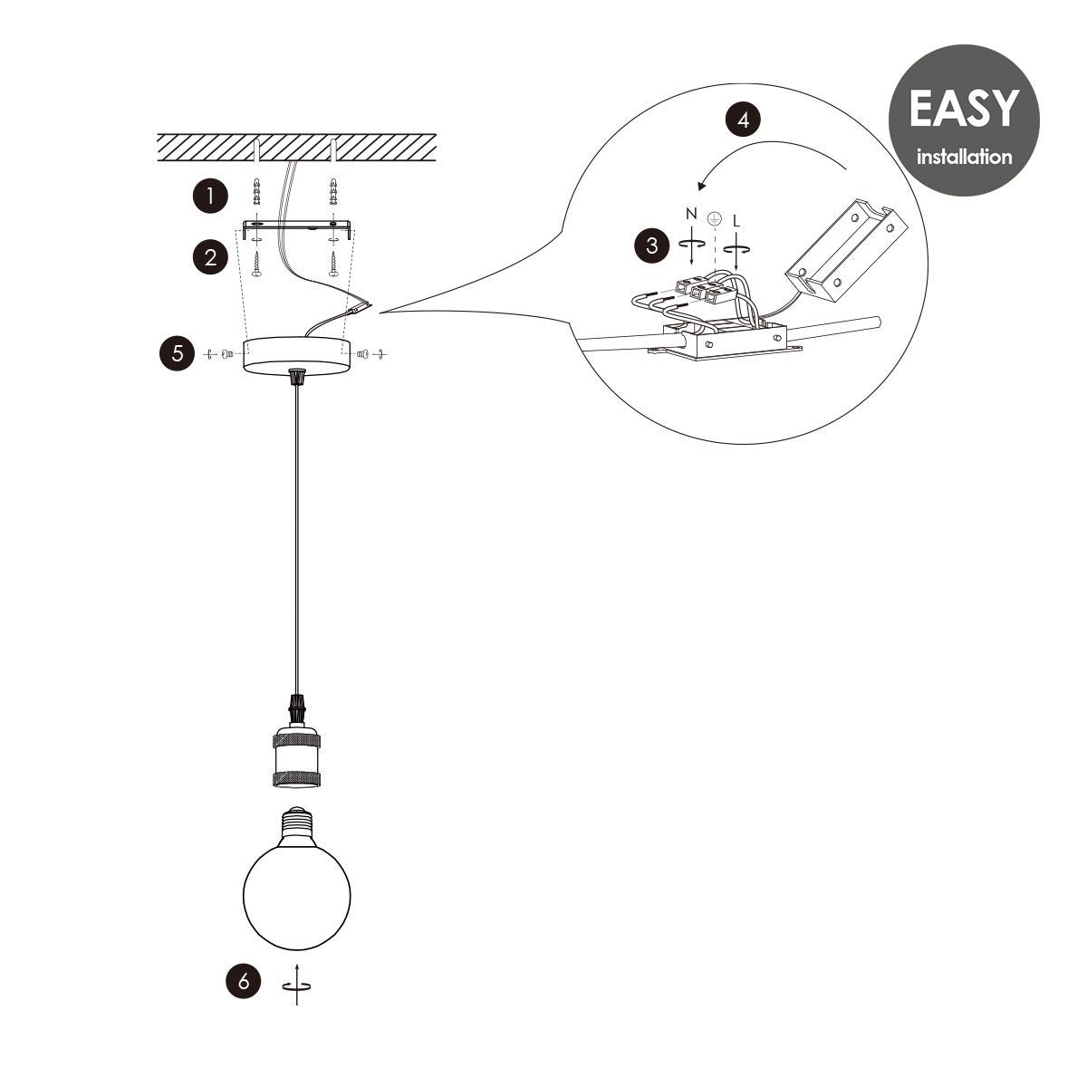 Home Sweet Home hanging lamp vintage Spiral - G260 - dimmable E27 amber