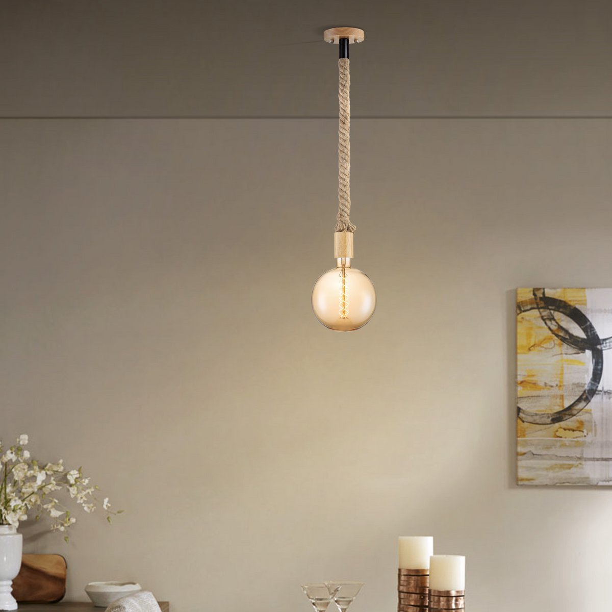 Home Sweet Home hanging lamp Leonardo - - dimmable E27 amber