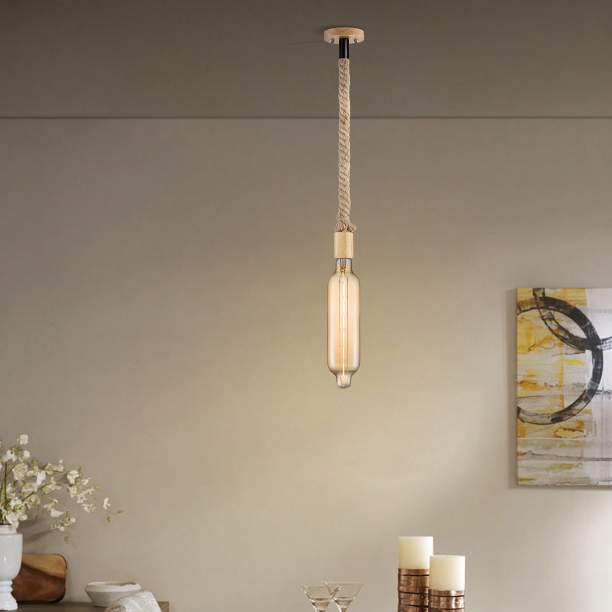 Home Sweet Home hanging lamp Leonardo Tube - G125 - dimmable E27 amber