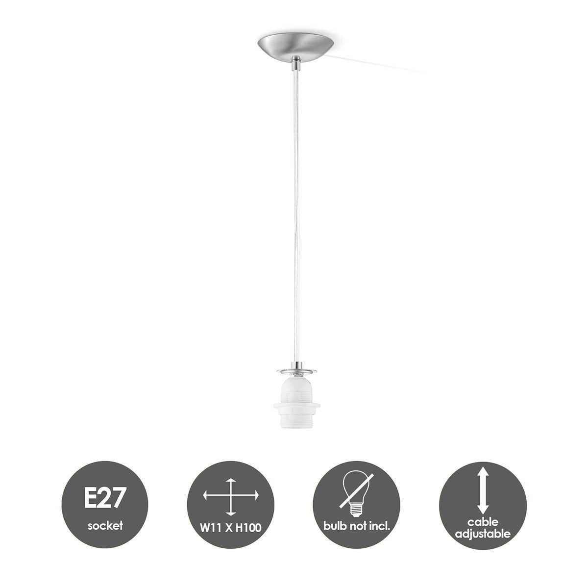 Home Sweet Home lighting pendant Combi 11/11/100cm-Brushed steel