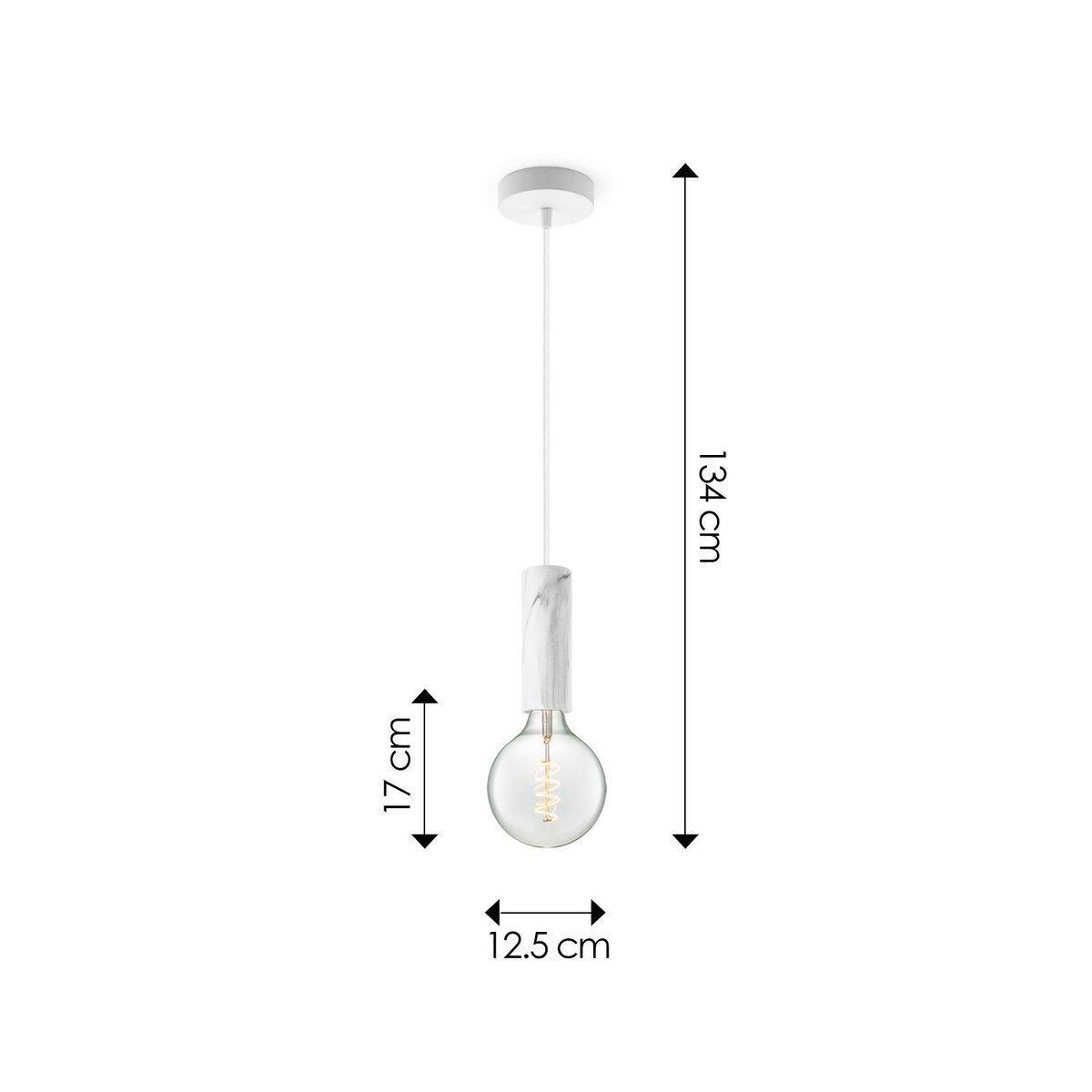 Home Sweet Home hanging lamp Marble Saga - G125 - dimmable E27 clear