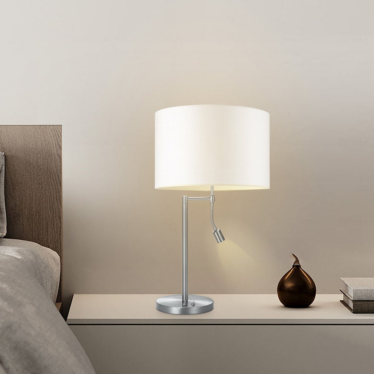 Home Sweet Home Table lamp Read, LED Reading lamp, E27, white 35x35x47cm