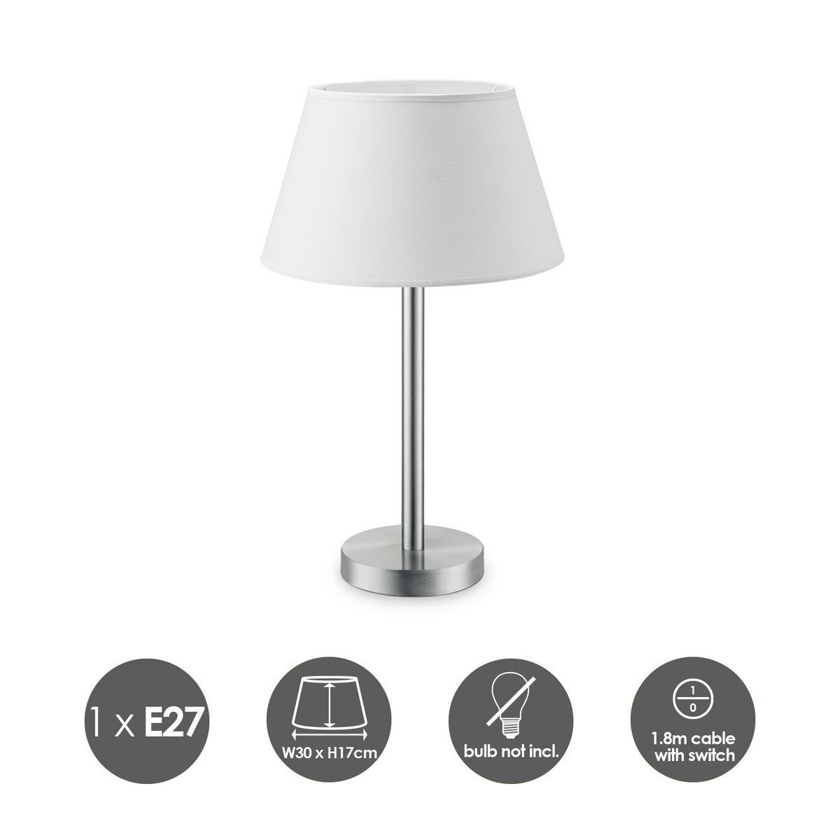 Home Sweet Home Table Lamp Largo - E27 White Table lamp dimensions 30cm