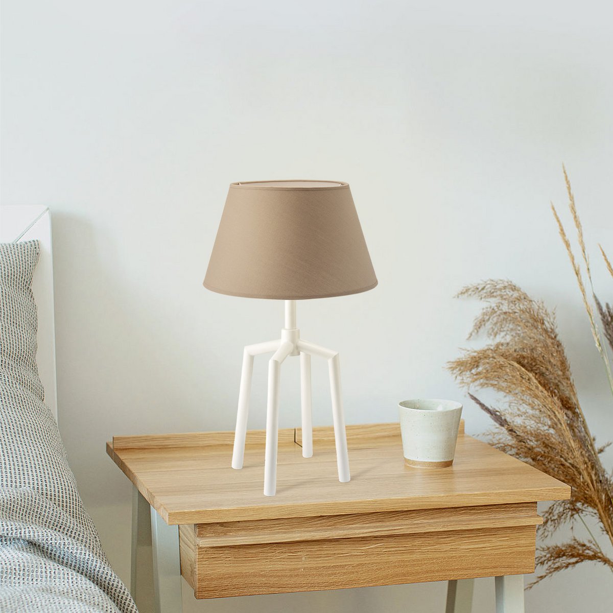 Home Sweet Home Table lamp Largo - Unique Spinn base - Taupe