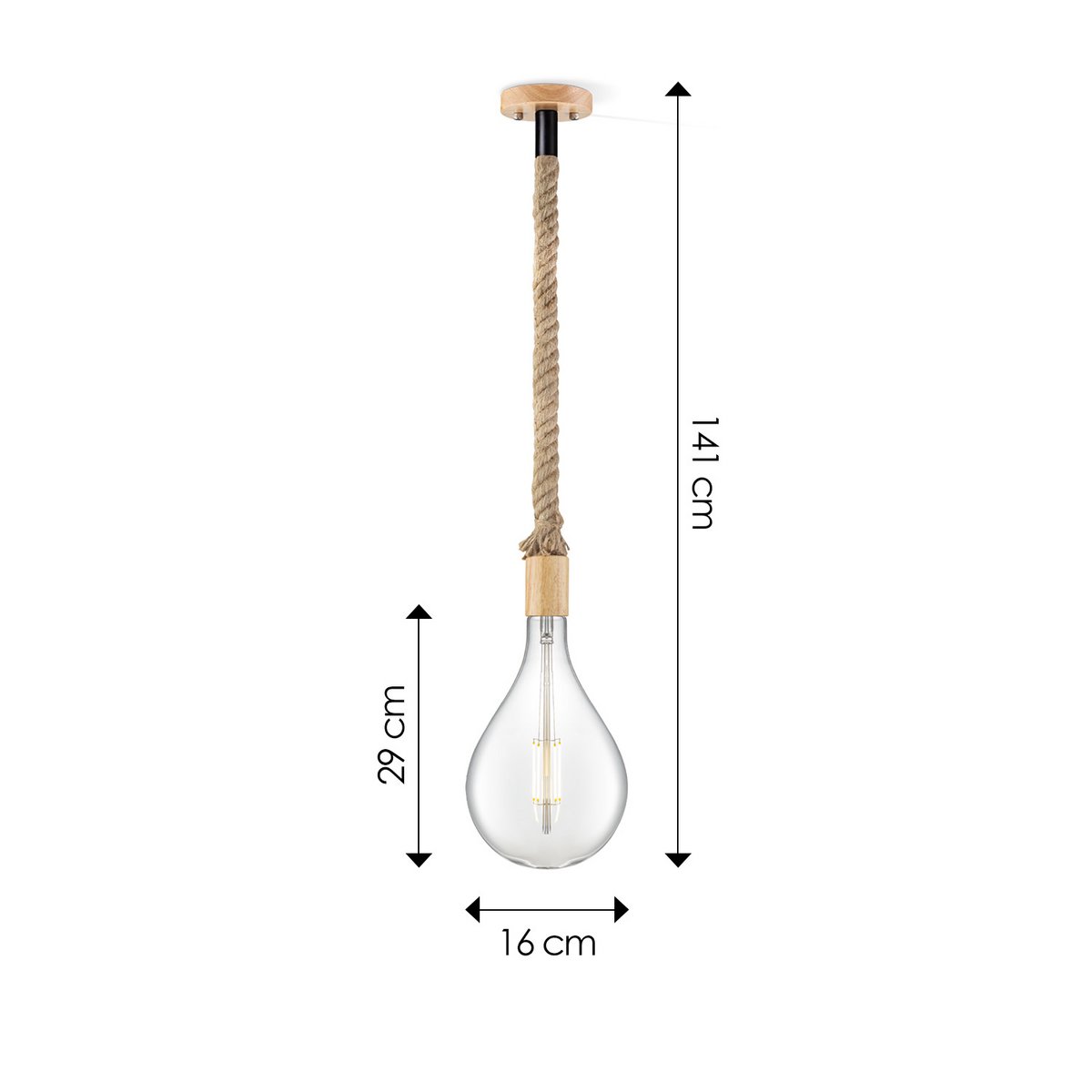 Home Sweet Home hanging lamp Leonardo Pear - G160 - dimmable E27 clear