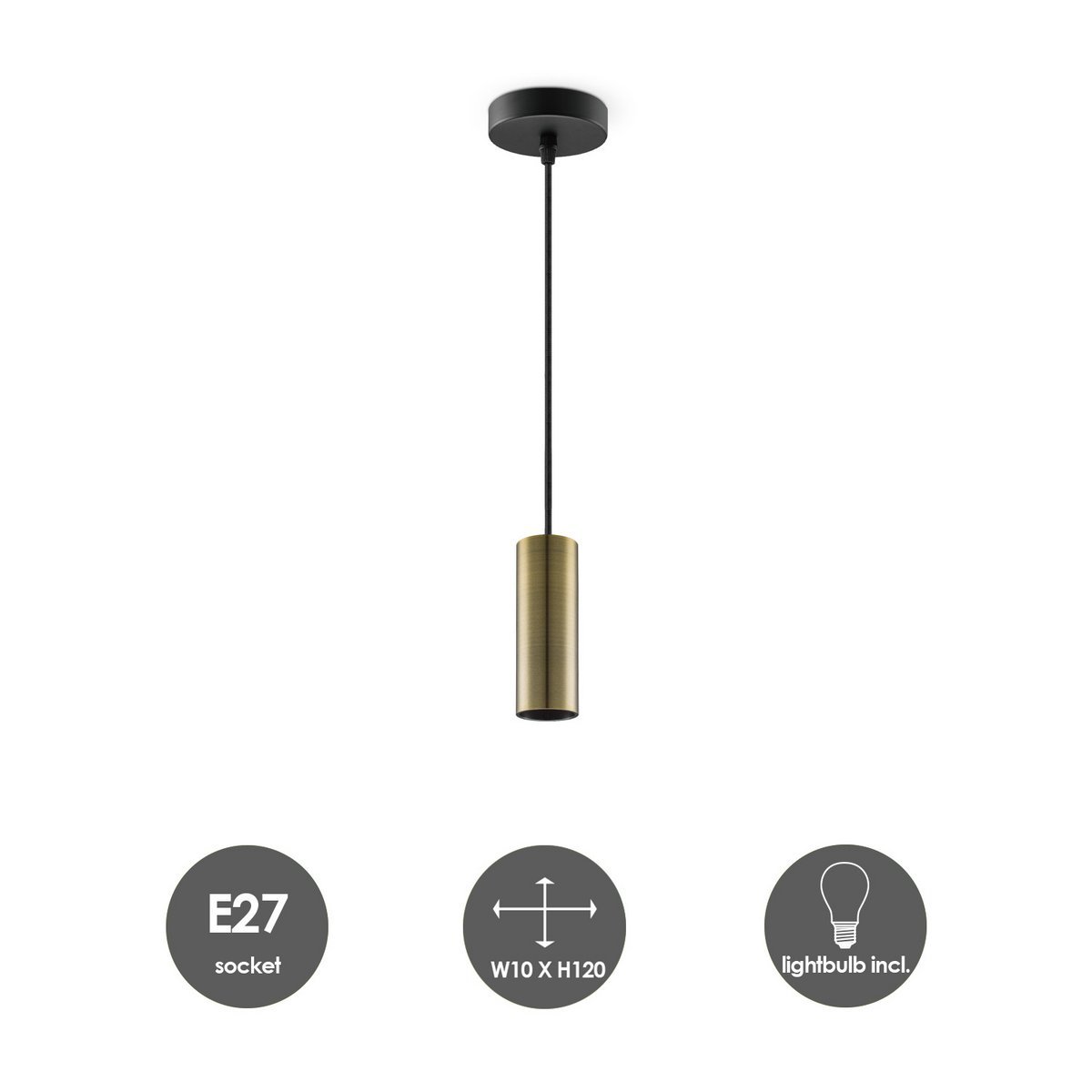 Home Sweet Home hanging lamp bronze Saga Tube - G78 - dimmable E27 clear