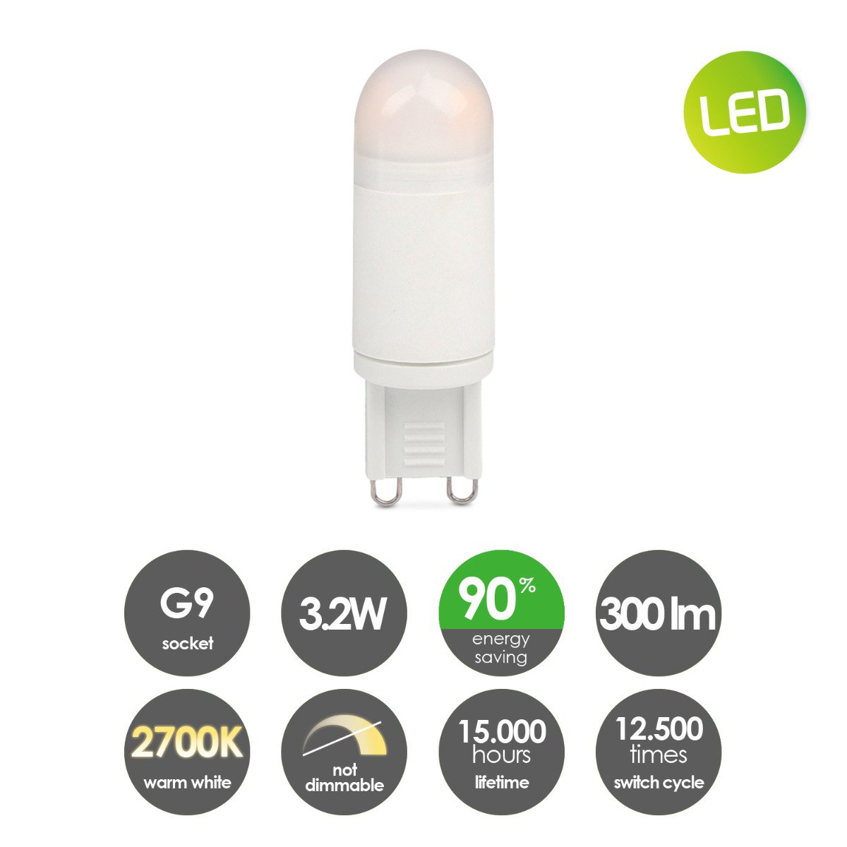 Home Sweet Home LED lamp G9 3W 300Lm 240° Warm White Light