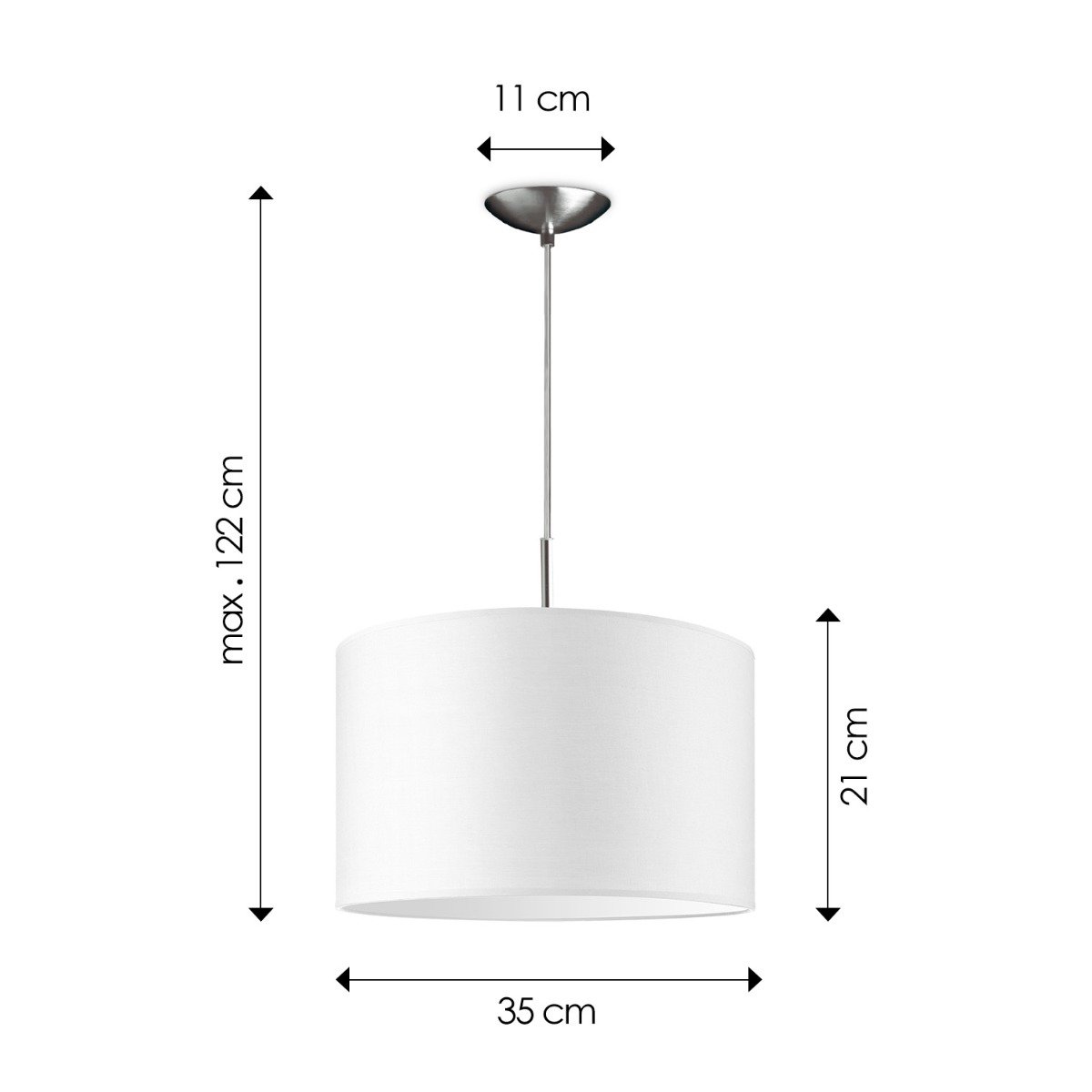 Home Sweet Home hanging lamp Tube Deluxe, E27, white, 35cm