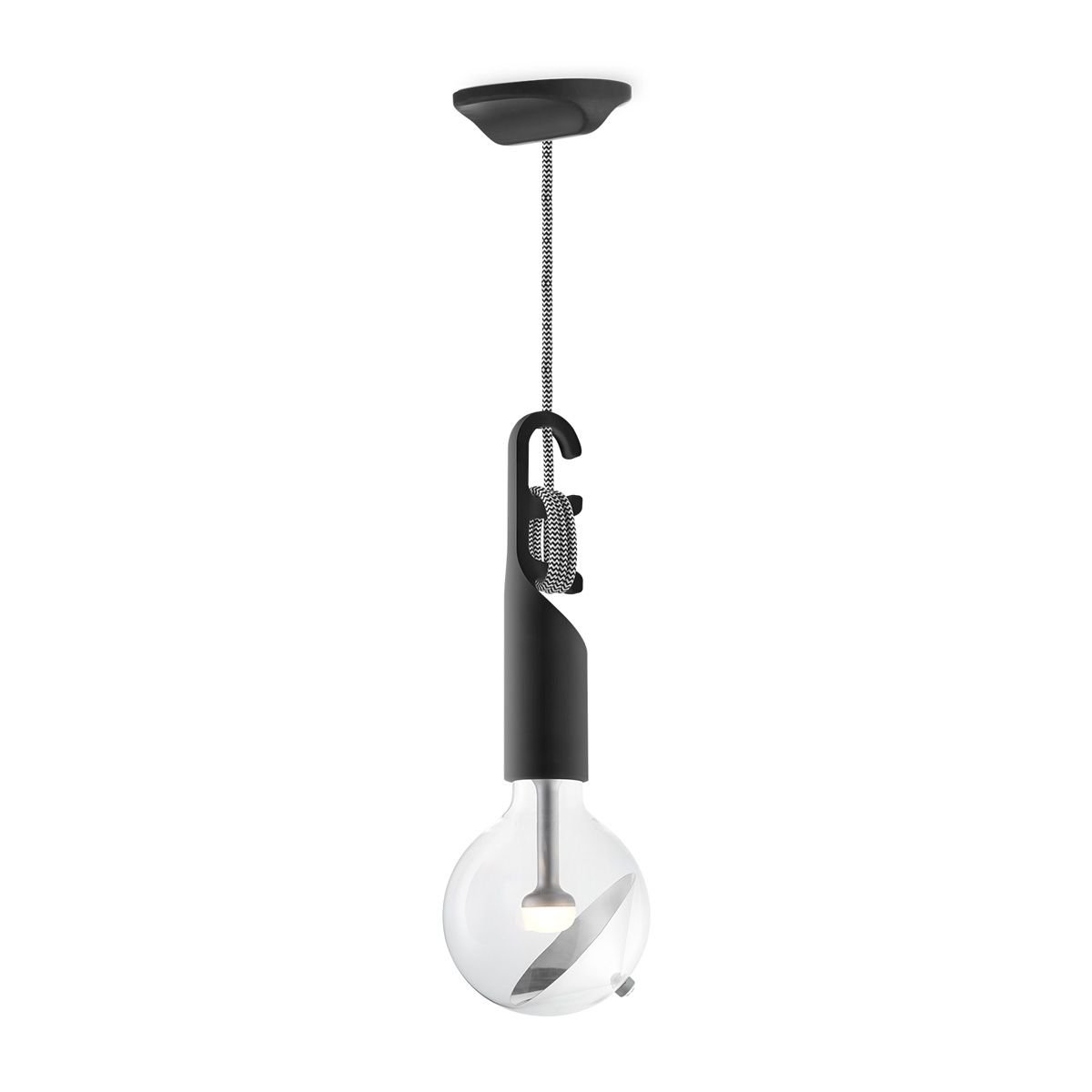 Home Sweet Home Hanging lamp Move Me - Twist Cone 5.5W 2700K black-silver