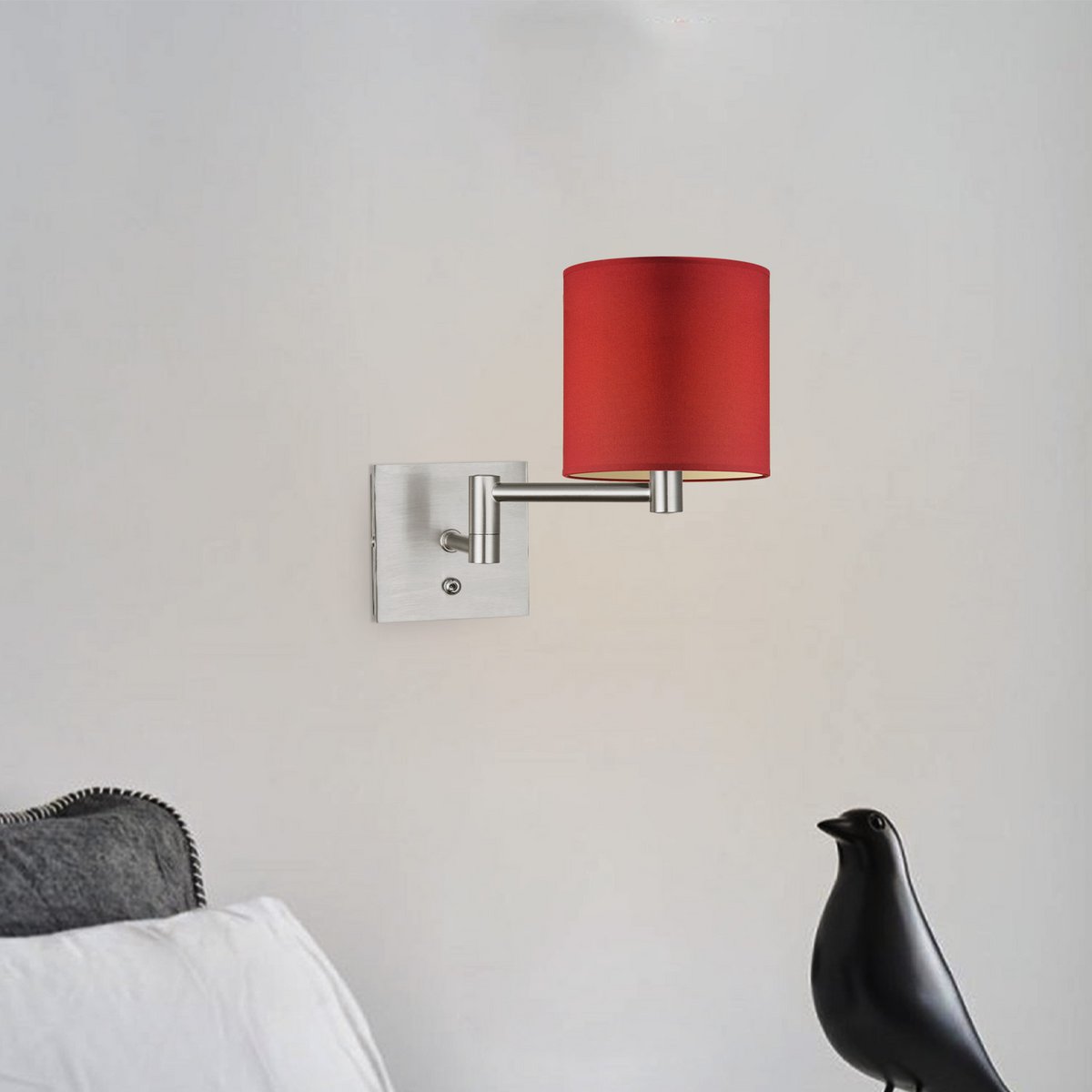 Home Sweet Home Wall Lamp - Swing, E27, red Lampshade 16x15cm