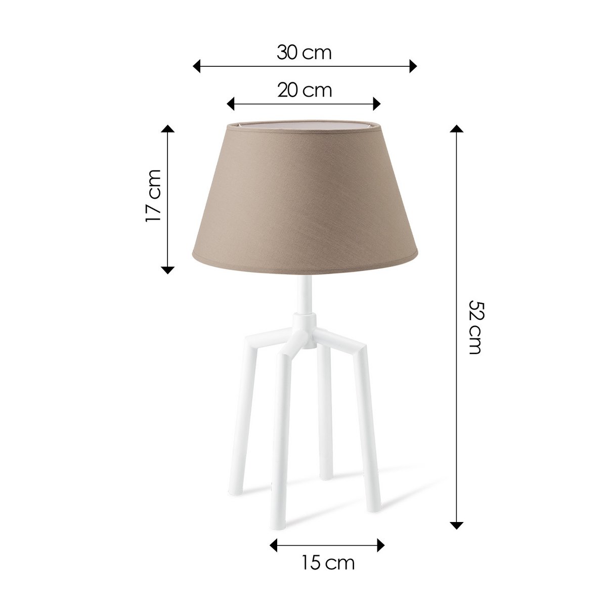 Home Sweet Home Table lamp Largo - Unique Spinn base - Taupe