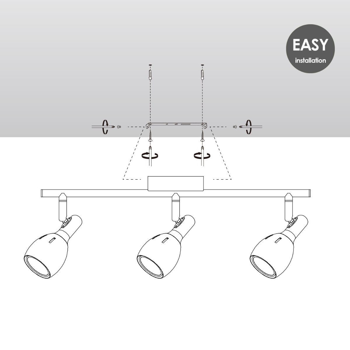 Home Sweet Home LED Surface-mounted spotlight Novi 3 - incl. dimmable LED lamp - Copper