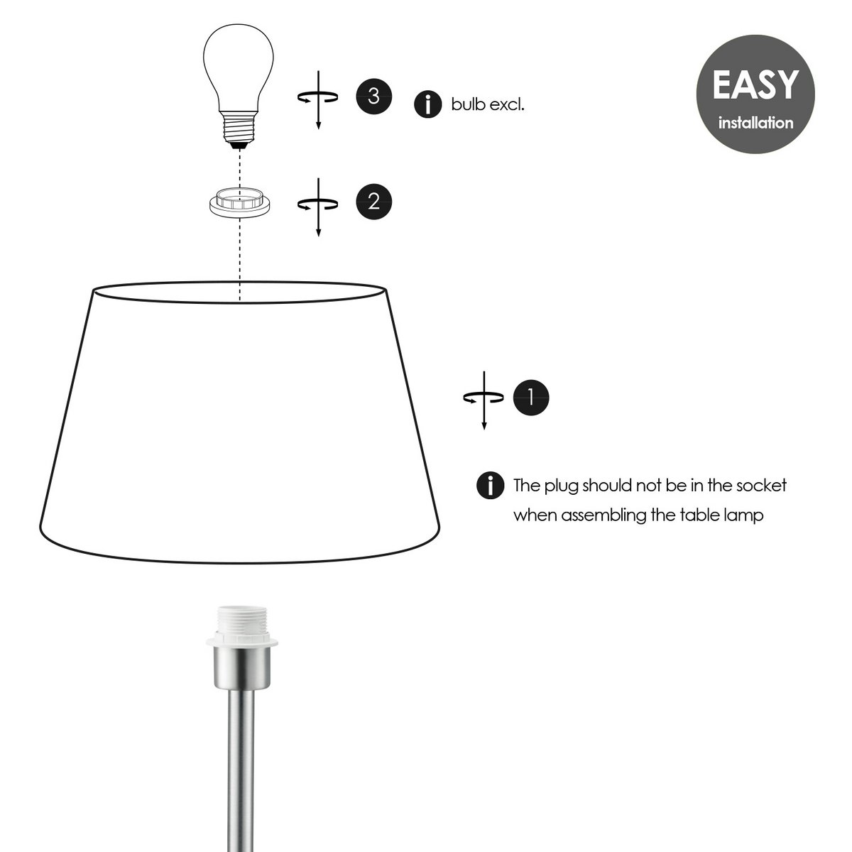 Home Sweet Home Table lamp Largo - E27 Taupe Table lamp dimensions 30cm