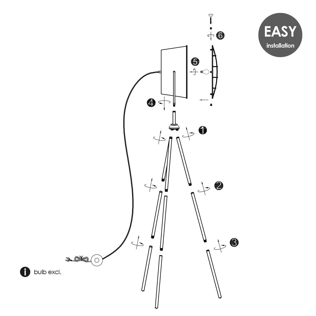 Home Sweet Home Clemento 163 - Industrial Floor Lamp Concrete