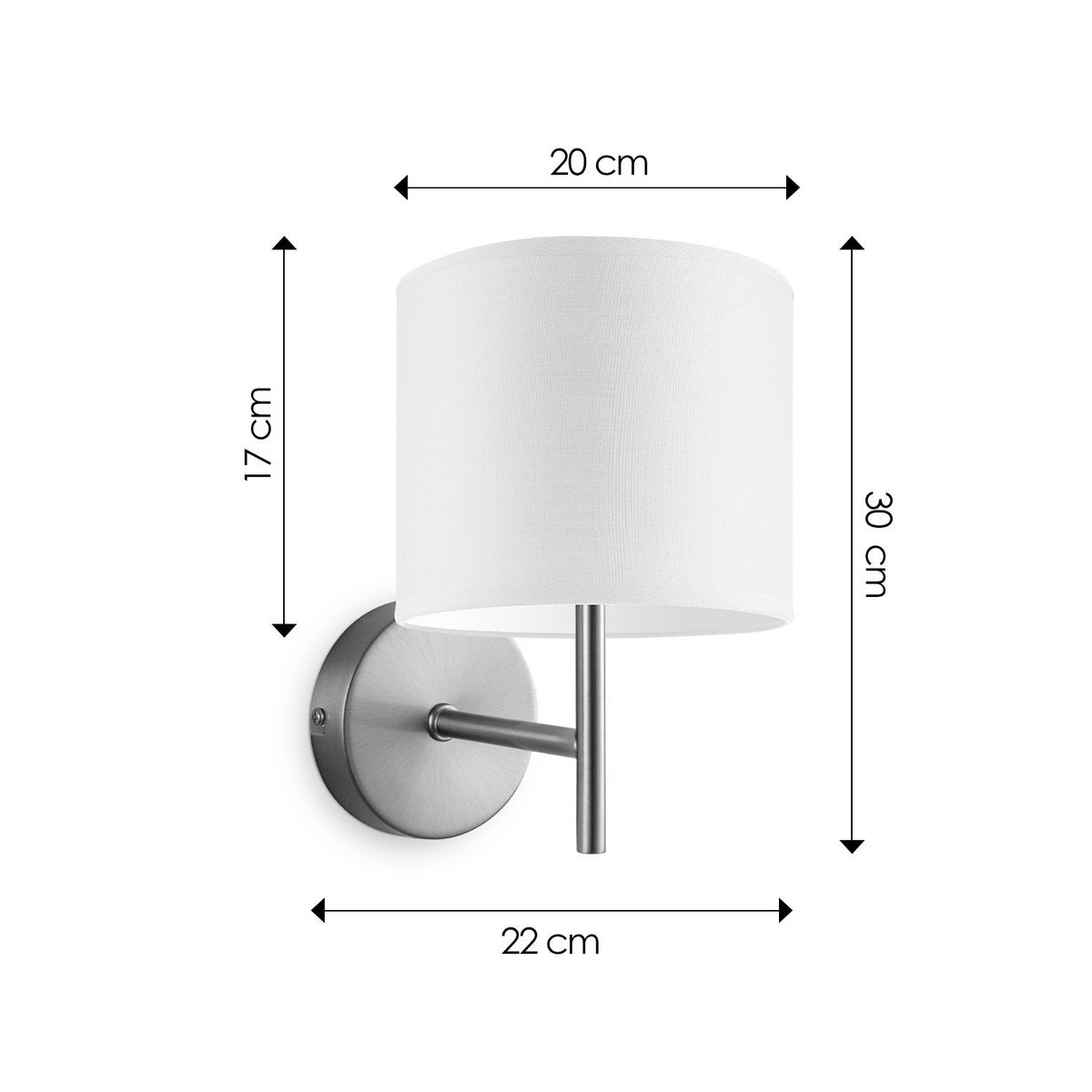 Home Sweet Home Wall Lamp - Mati including Lampshade E27 white 20x17cm