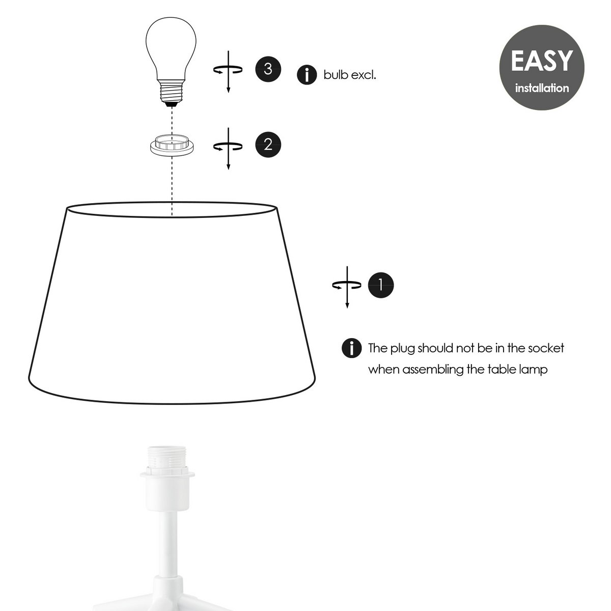 Home Sweet Home Table lamp Largo - Unique Spinn base - Taupe