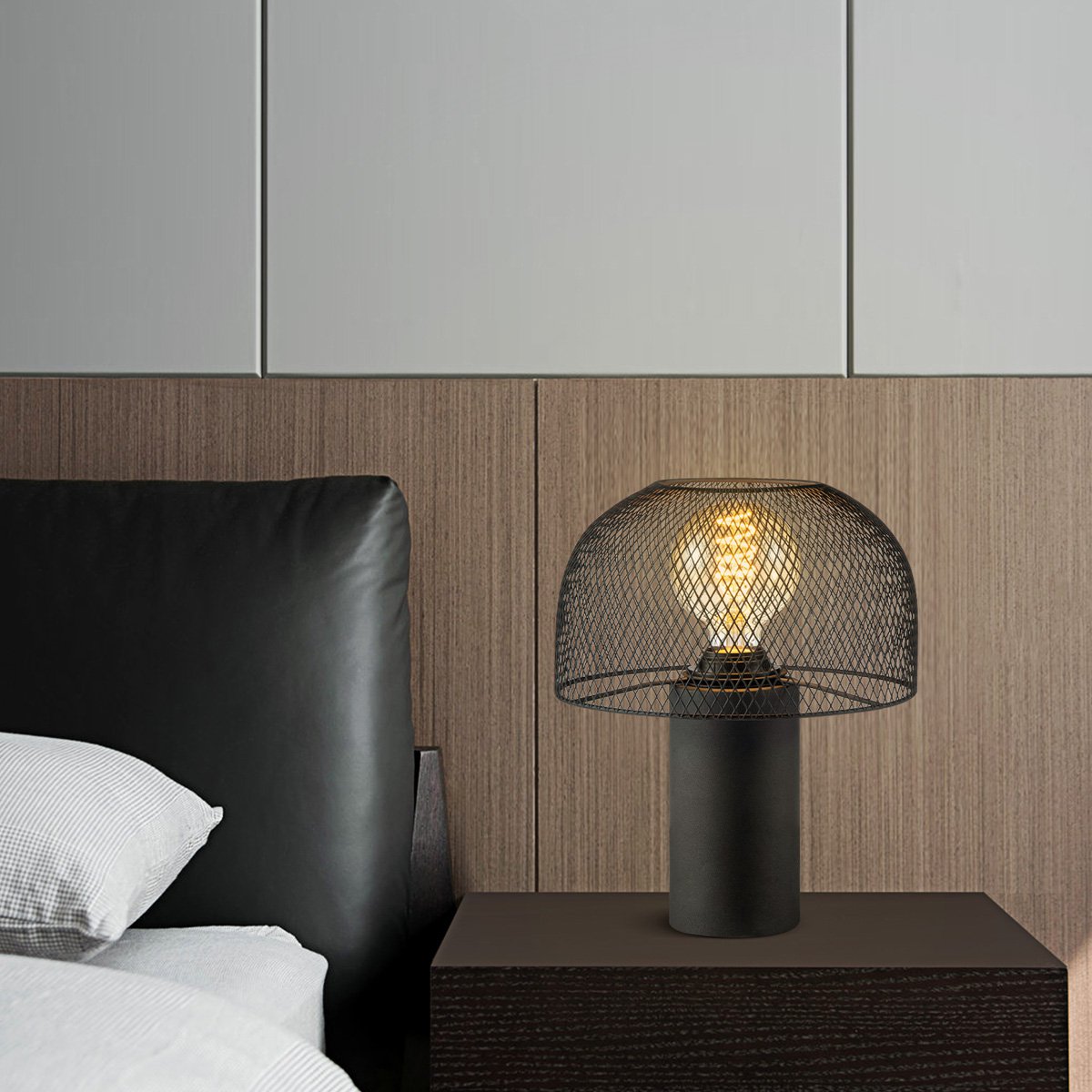 Home Sweet Home Modern Table Lamp Mushroom Black - Bedside Lamp - Metal