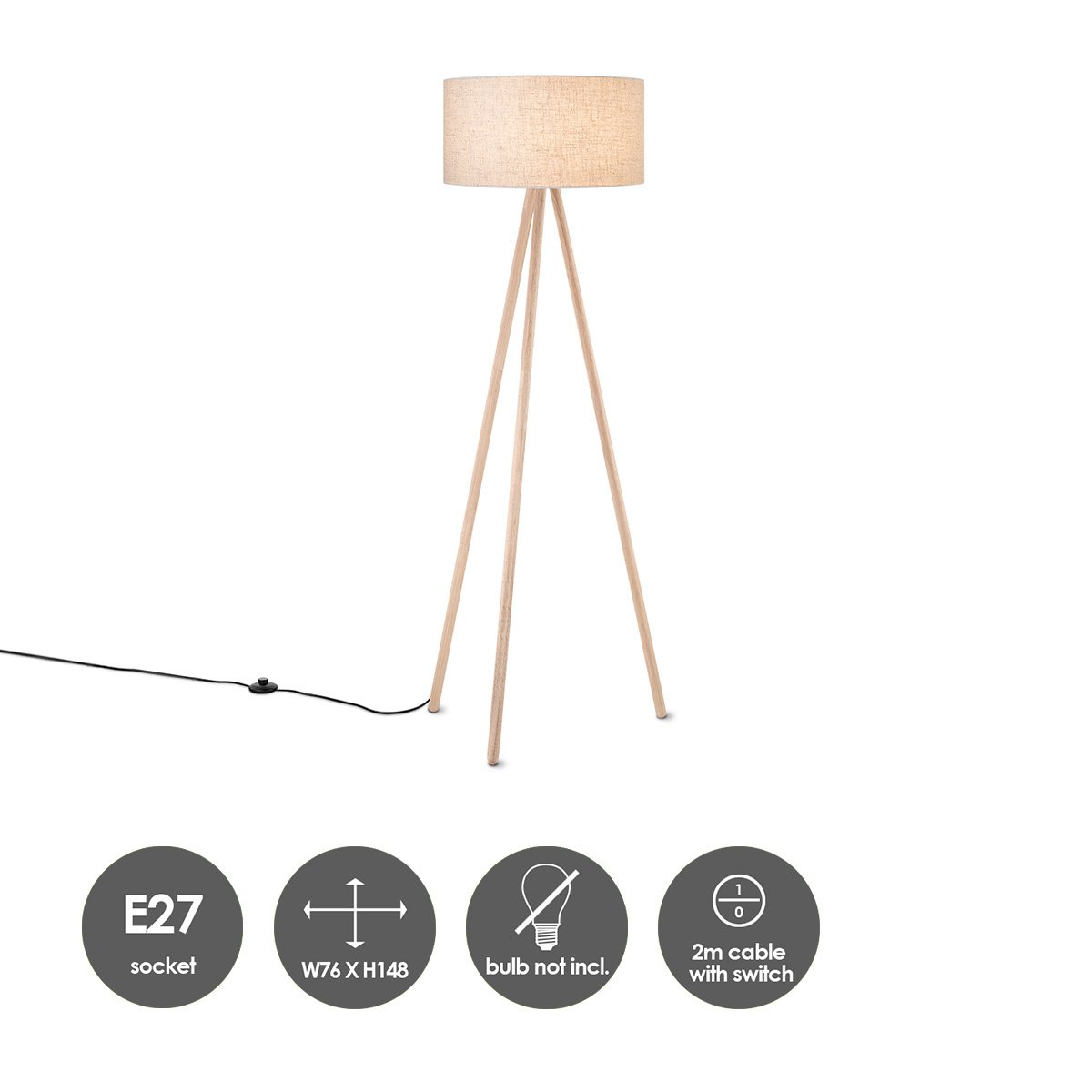 Home Sweet Home Modern Floor Lamp - Standing Lamp - Lampshade - White