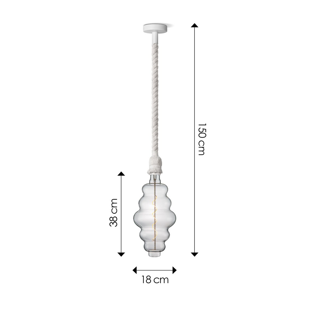 Home Sweet Home hanging lamp white Leonardo Cloud - dimmable E27 clear