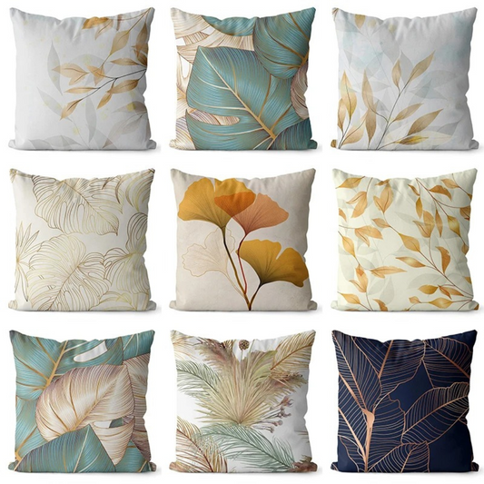 Ginkgo Print Kussenhoes – Decoratieve Kussensloop voor Woonkamer, Sofa en Slaapkamer