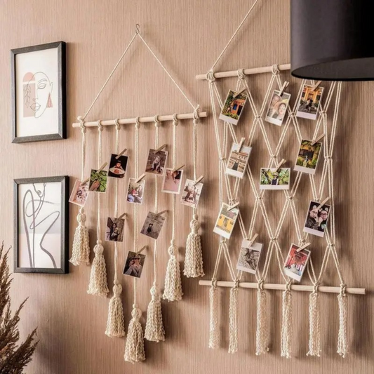 Macrame Foto Display Muurhanger