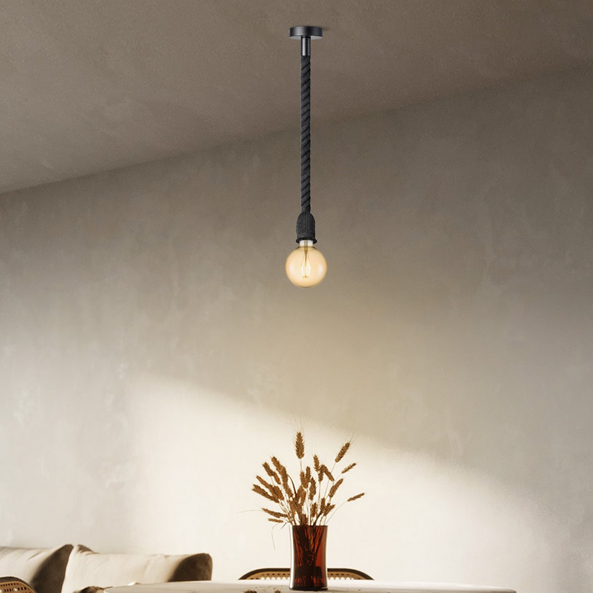 Home Sweet Home hanging lamp black Leonardo - G180 - dimmable E27 amber