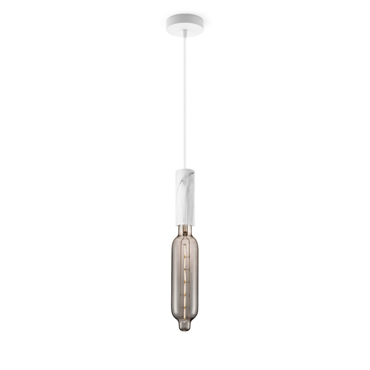 Home Sweet Home hanging lamp Marble Saga Tube - G78 - dimmable E27 smoke