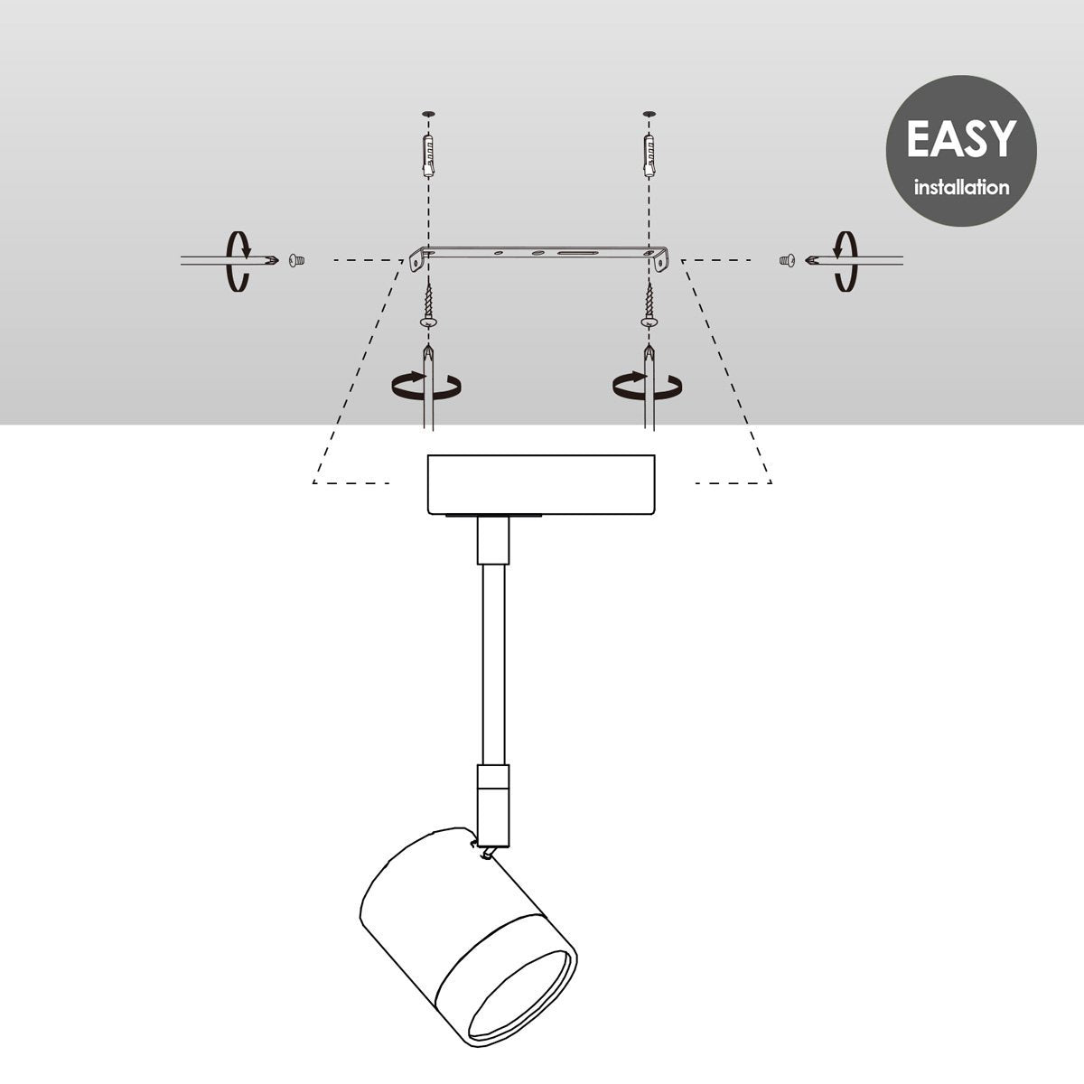 Home Sweet Home LED surface-mounted spotlight Manu - incl. dimmable LED lamp - white