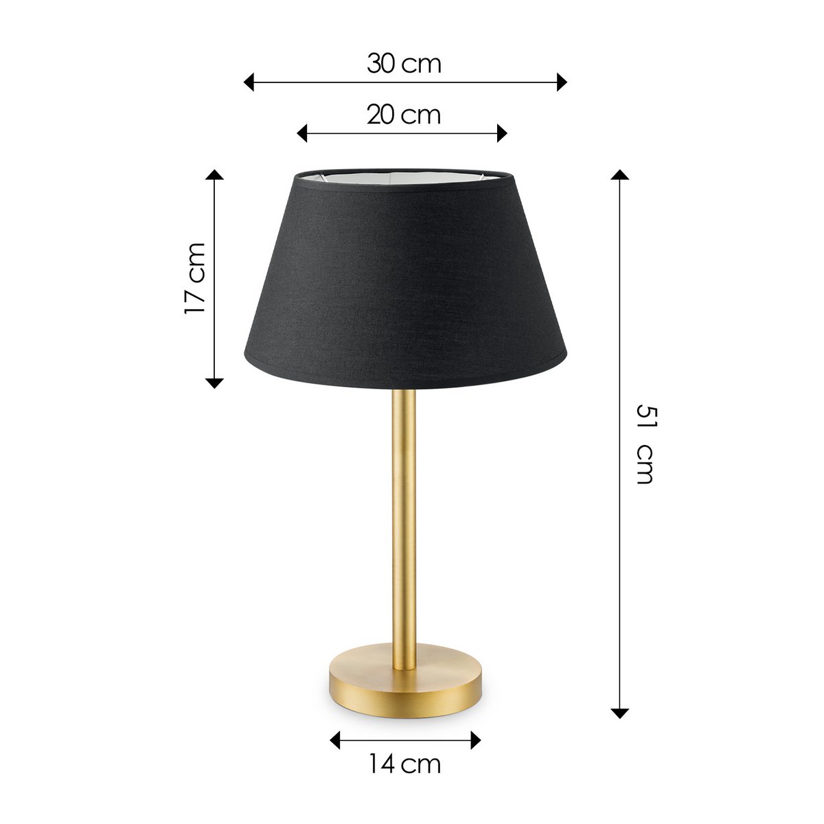 Home Sweet Home Table lamp Largo - E27 Brass black 30cm