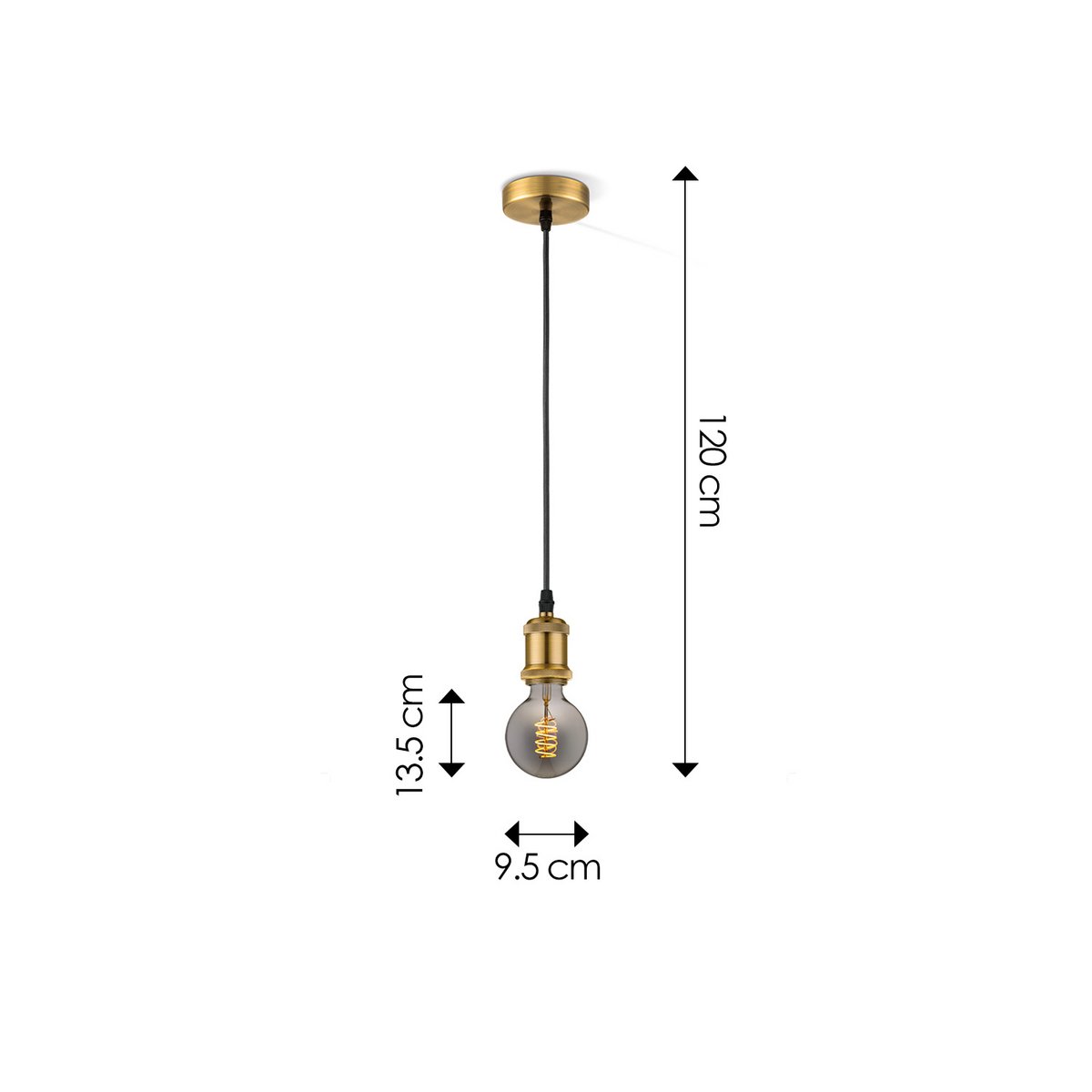 Home Sweet Home hanging lamp bronze vintage - G125 - dimmable E27 smoke