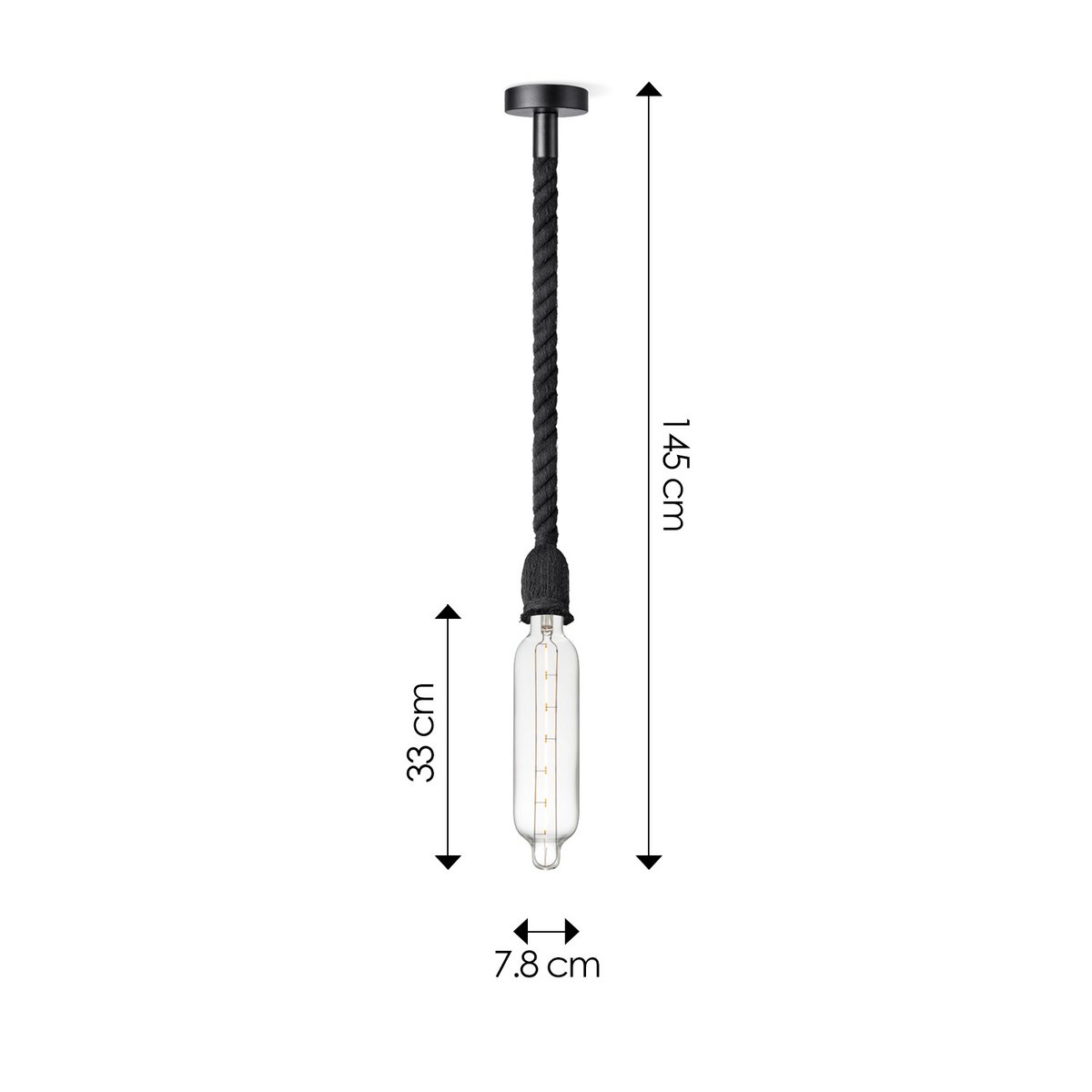 Home Sweet Home hanging lamp black Leonardo Tube G78 dimmable E27 clear