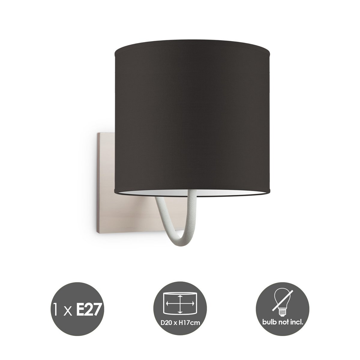 Home Sweet Home Wall Lamp - Beach E27 Lampshade chocolate 20cm