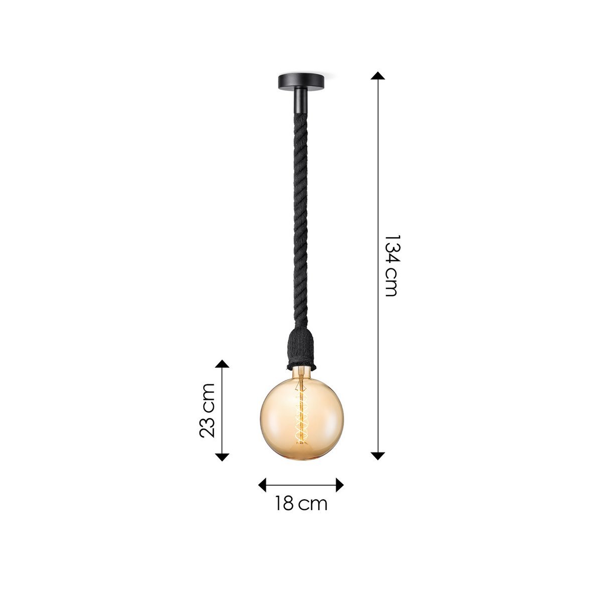 Home Sweet Home hanglamp zwart Leonardo - - dimbaar E27 amber