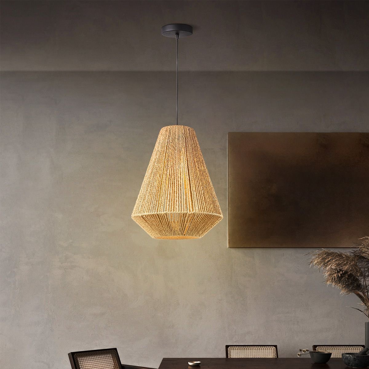 Home Sweet Home Hanging lamp Vela - wood - 33x33x146cm