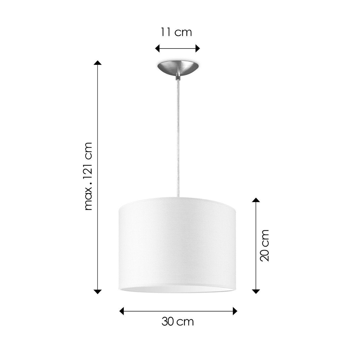 Home Sweet Home hanging lamp Bling with lampshade, E27, white, 30cm