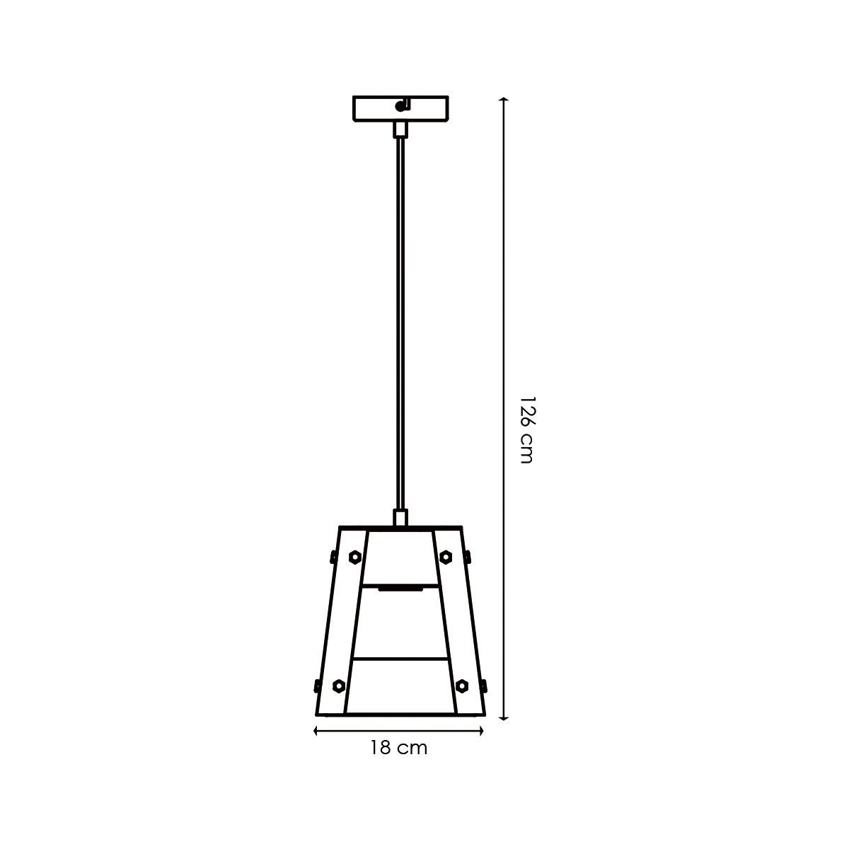 Home Sweet Home Hanging lamp Barn - wood - 18x18x126cm