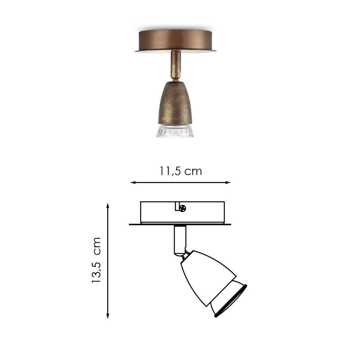 Home Sweet Home LED Wall Spot Curl - incl. dimmable LED lamp - Bronze