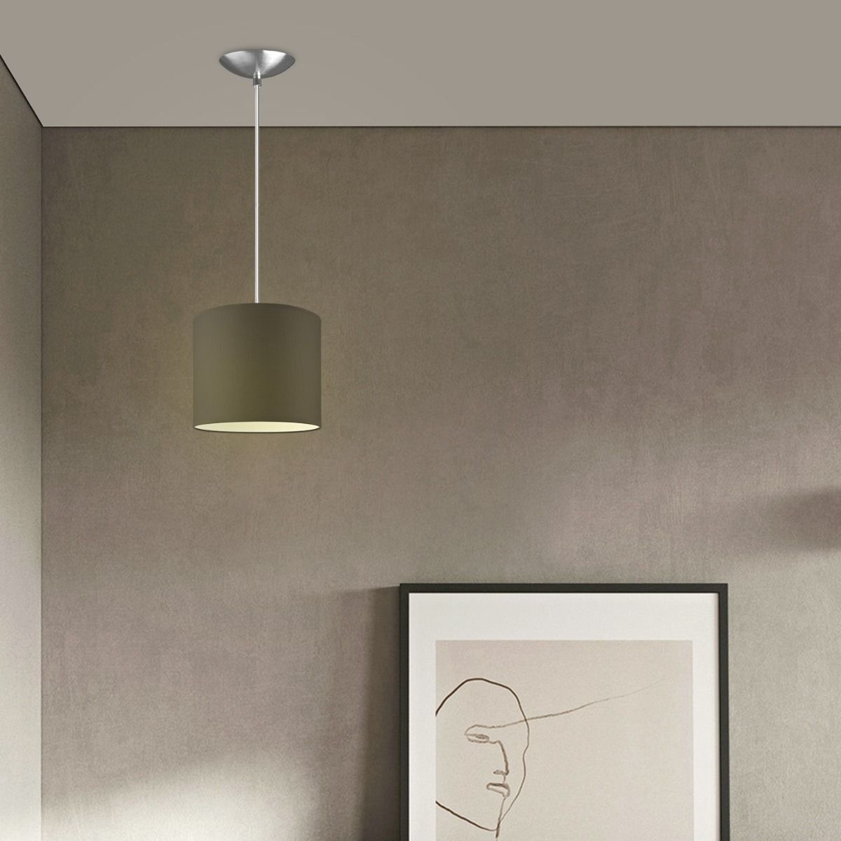 Home Sweet Home hanglamp Bling met lampenkap, E27, taupe, 20cm