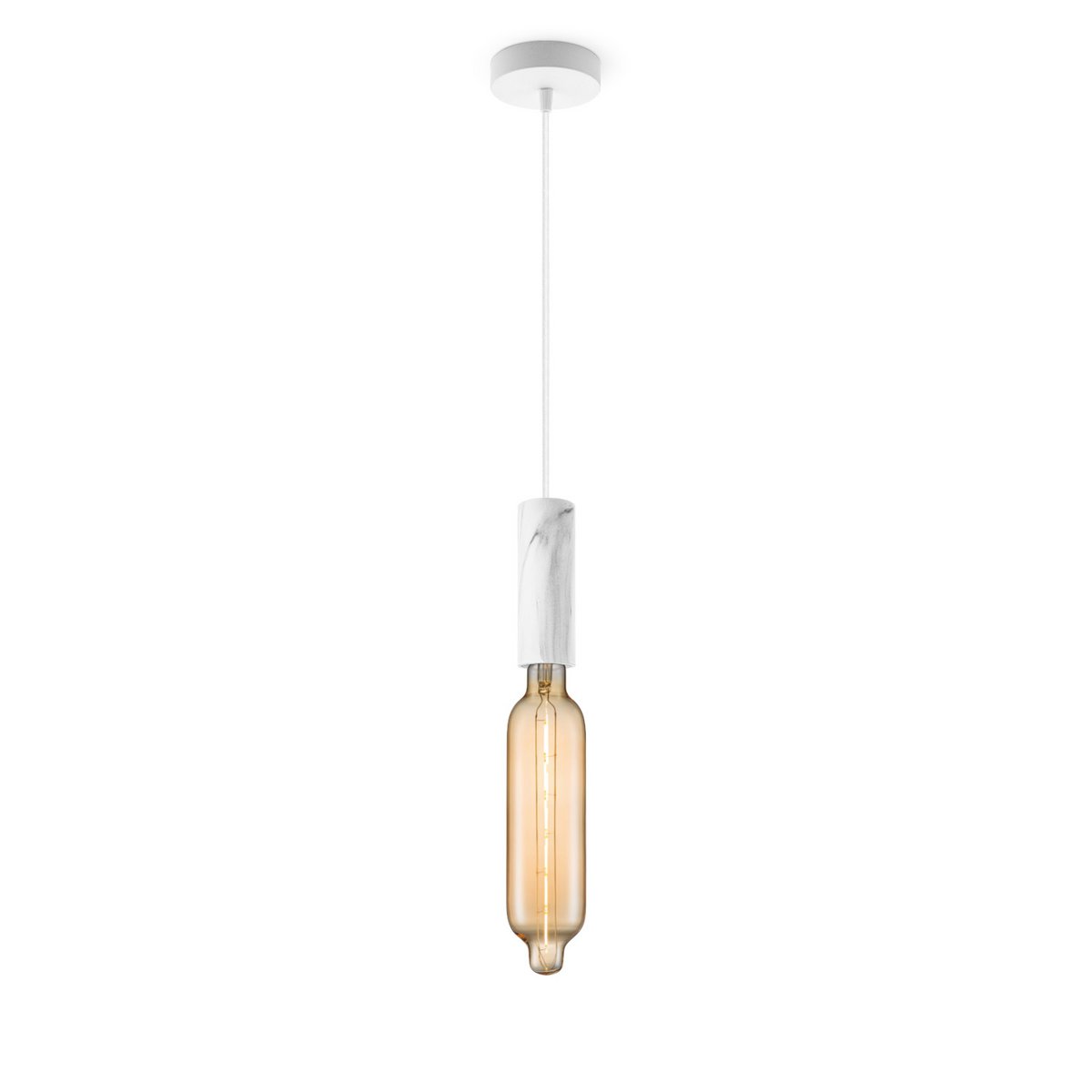 Home Sweet Home hanging lamp Marble Saga Tube - G125 - dimmable E27 amber