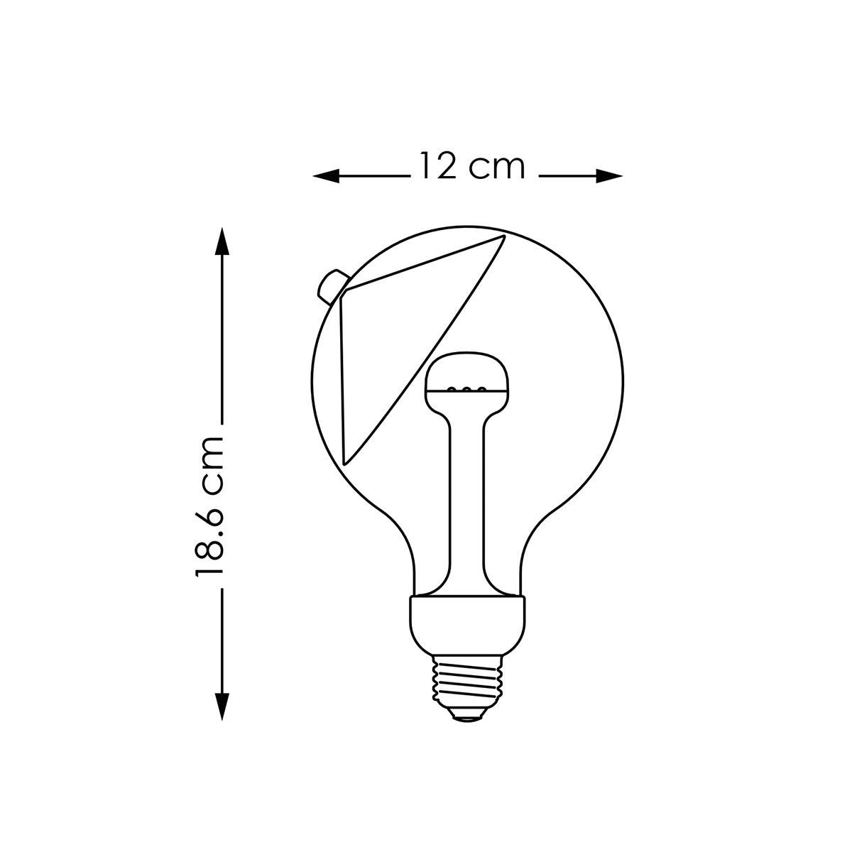 Home Sweet Home dimmable LED lamp Cone black-silver G120 E27 5W 400Lm