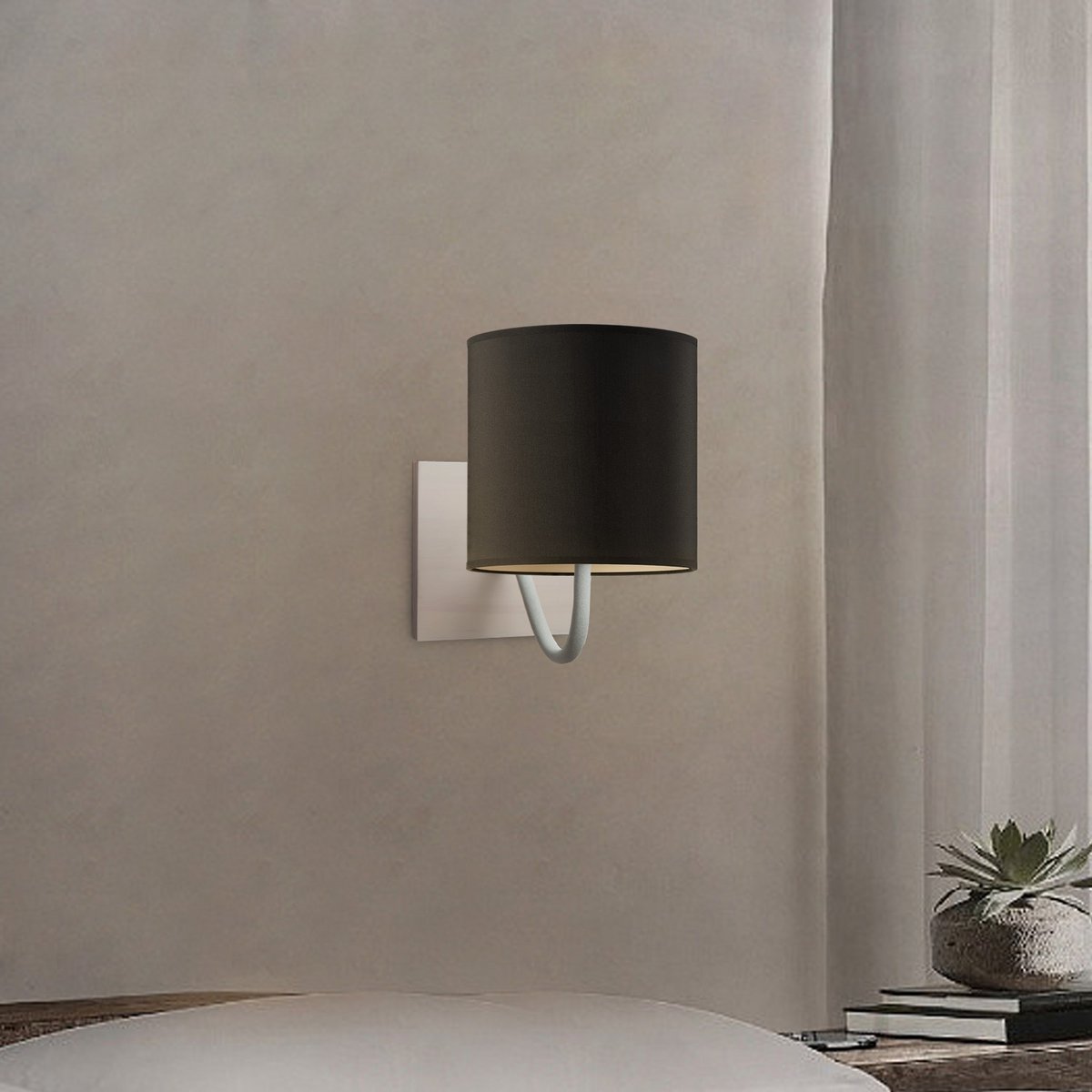 Home Sweet Home Wall Lamp - Beach E27 Lampshade black 16cm