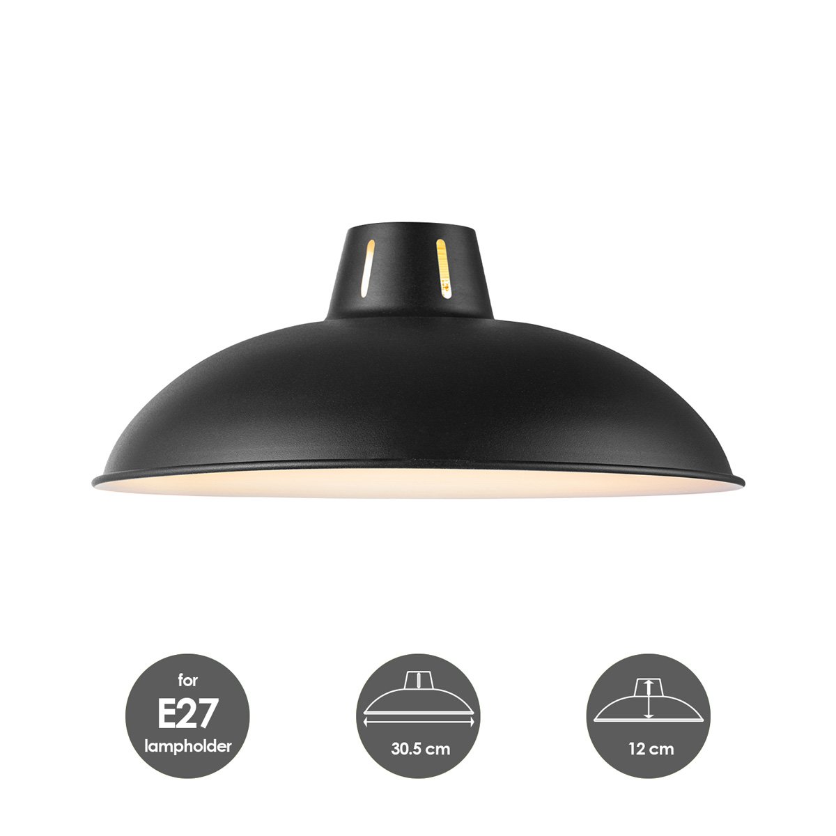 Home Sweet Home Lampshade Altis round black - W:30.5xD:30.5xH:12cm