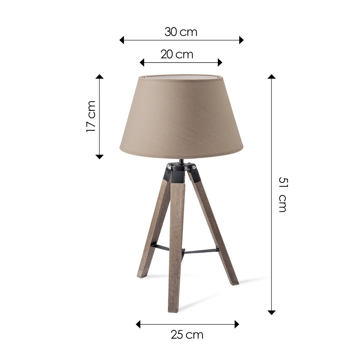 Home Sweet Home Table Lamp Largo - Natural Lamp base - taupe