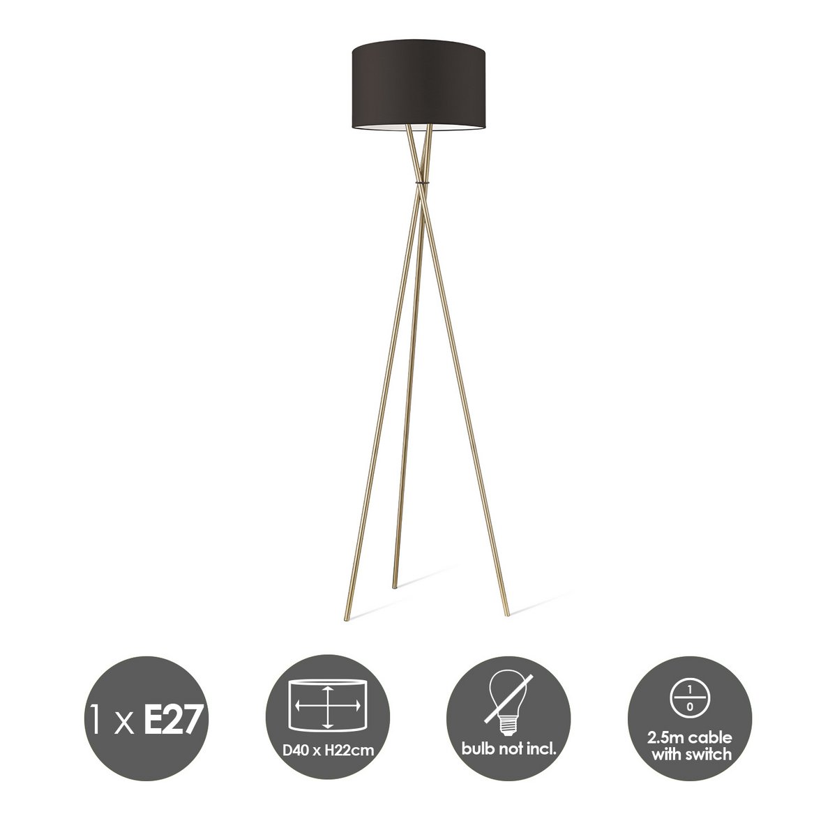 Home Sweet Home floor lamp Bling-Legs Bronze-Chocolate-40cm